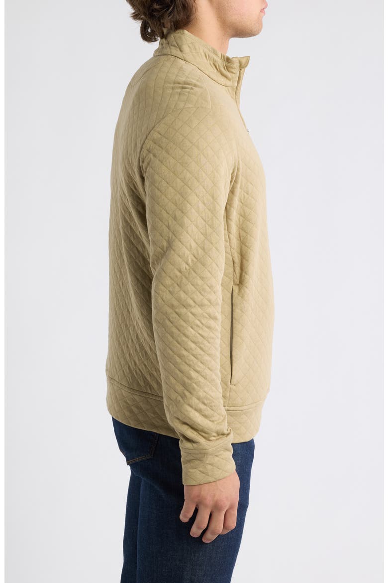 Quilted Quarter-Zip Pullover, Alternate, color, KHAKI