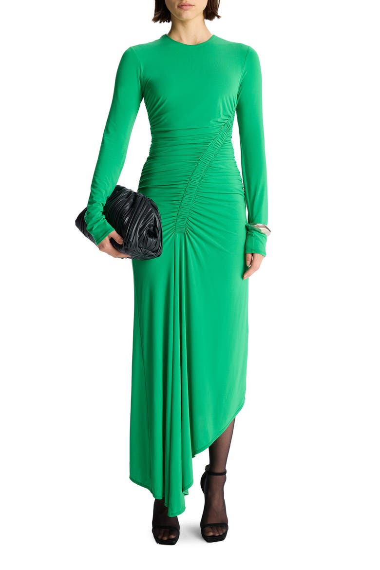 Adeline Long Sleeve Asymmetric Hem Dress, Main, color, FERN