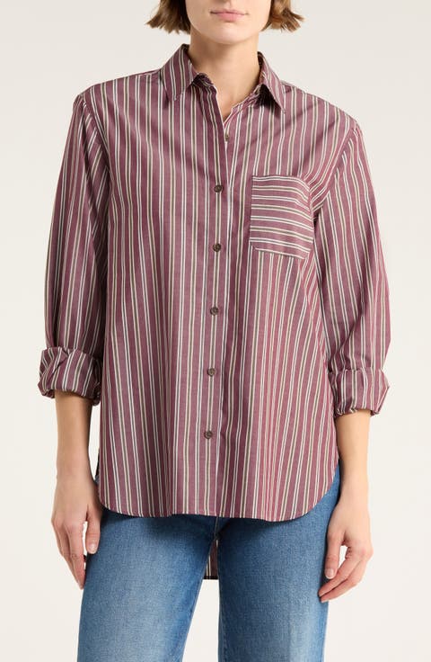 Max Oversize Stripe Button-Up Shirt