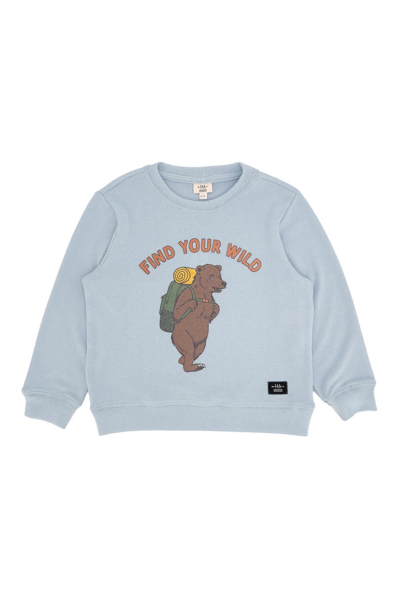 Kids' Find Your Wild Hacci Sweatshirt, Main, color, CELESTIAL BLUE