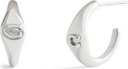 COACH Signet C Huggie Hoop Earrings