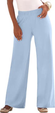 Roaman's Plus Size Pull On Wide Leg Soft Knit Pant