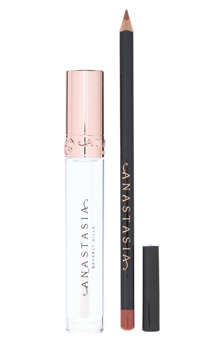 Anastasia Beverly Hills Pout Master Sculpted Lip Duo - Clear/Warm Taupe, Main, color, Warm Taupe