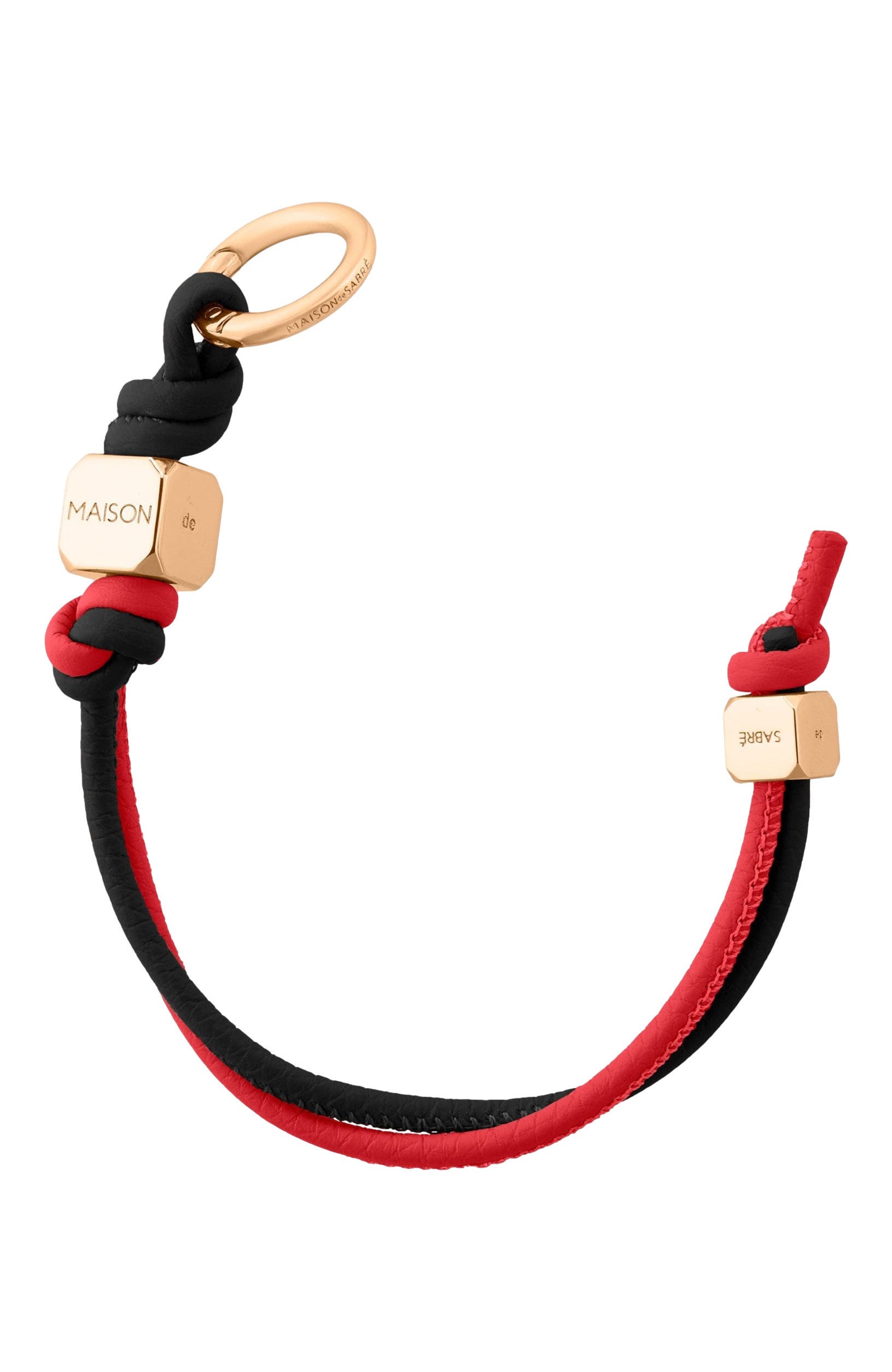 MAISON de SABRÉ Leather Wristlet Charm, Alternate, color, Rouge Noir