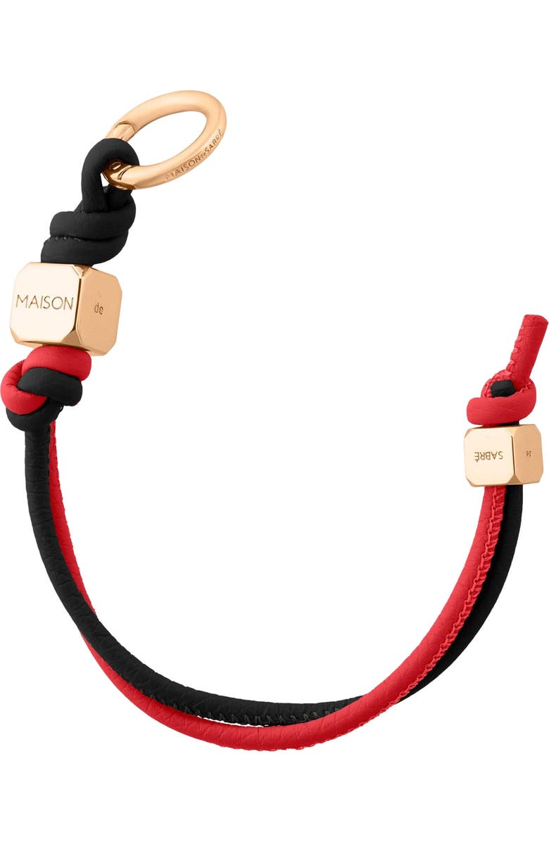 MAISON de SABRÉ Leather Wristlet Charm, Alternate, color, Rouge Noir