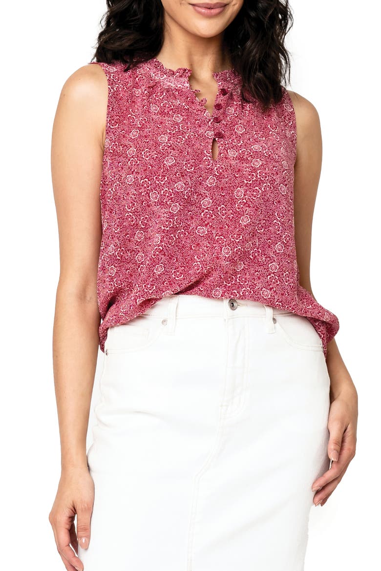 Respect the Ruffle Floral Sleeveless Top, Main, color, MAGENTA