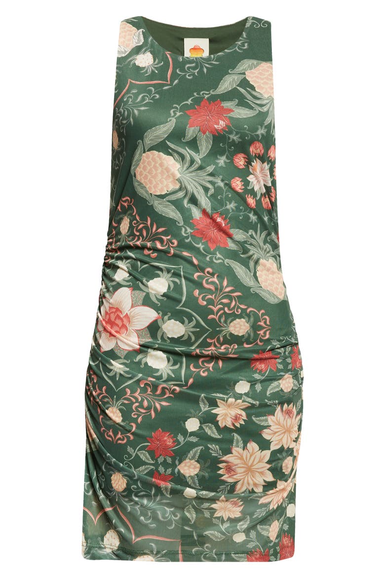 Pineapple Garden Stretch Tulle Body-Con Dress, Alternate, color, GREEN