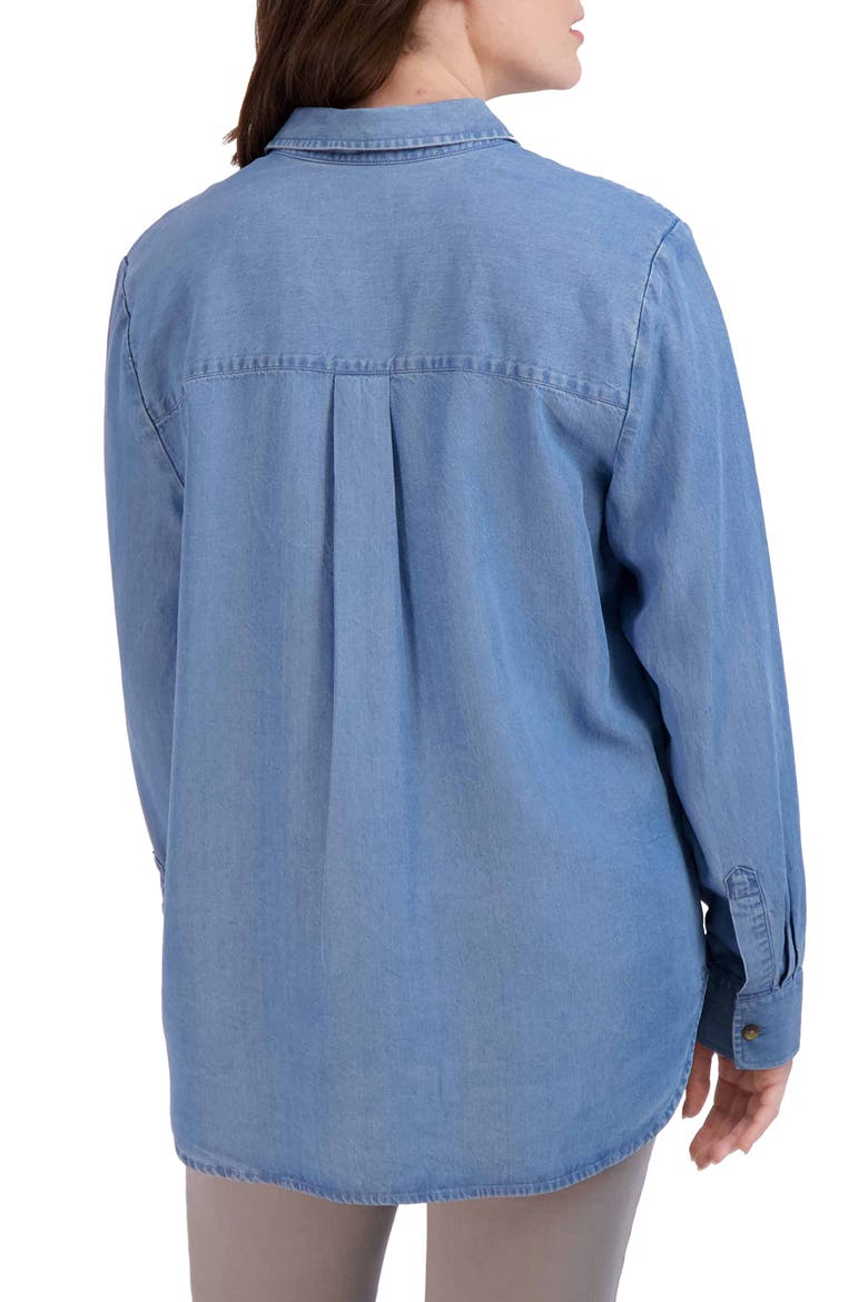 Hampton Long Sleeve Button-Up Shirt, Alternate, color, BLUE WASH PRINT - NAVY