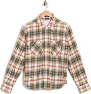 R13 Slim Fit Plaid Flannel Western Shirt