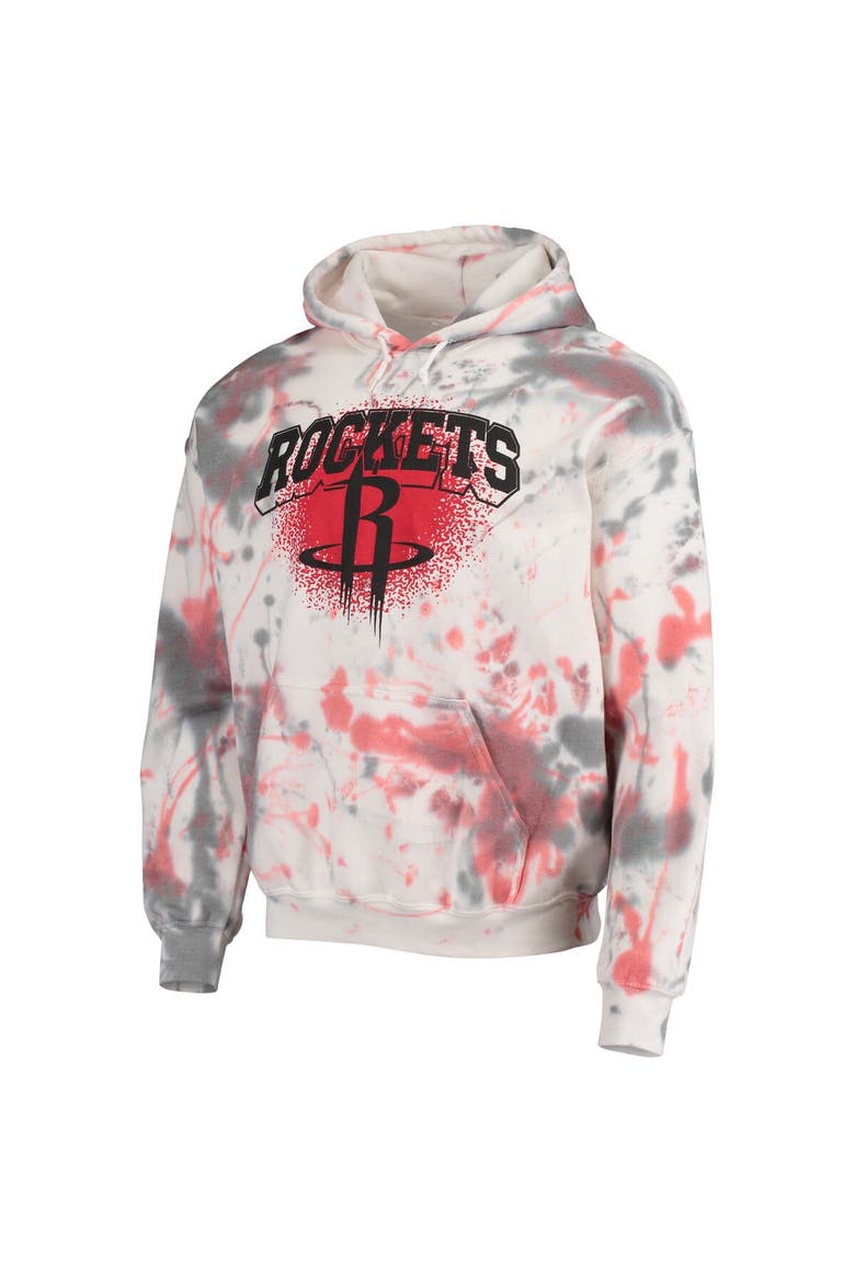 Men's Junk Food Cream Houston Rockets Tie-Dye Pullover Hoodie, Alternate, color, White