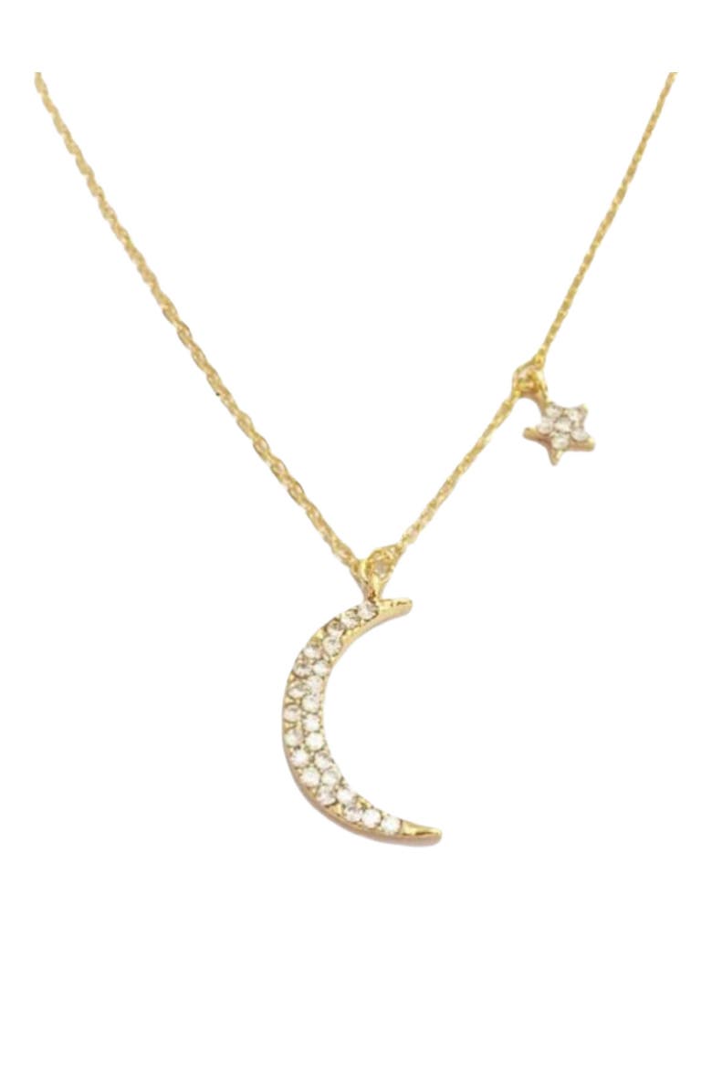 Hollywood Sensation Gold Moon and Star Necklace, Main, color,