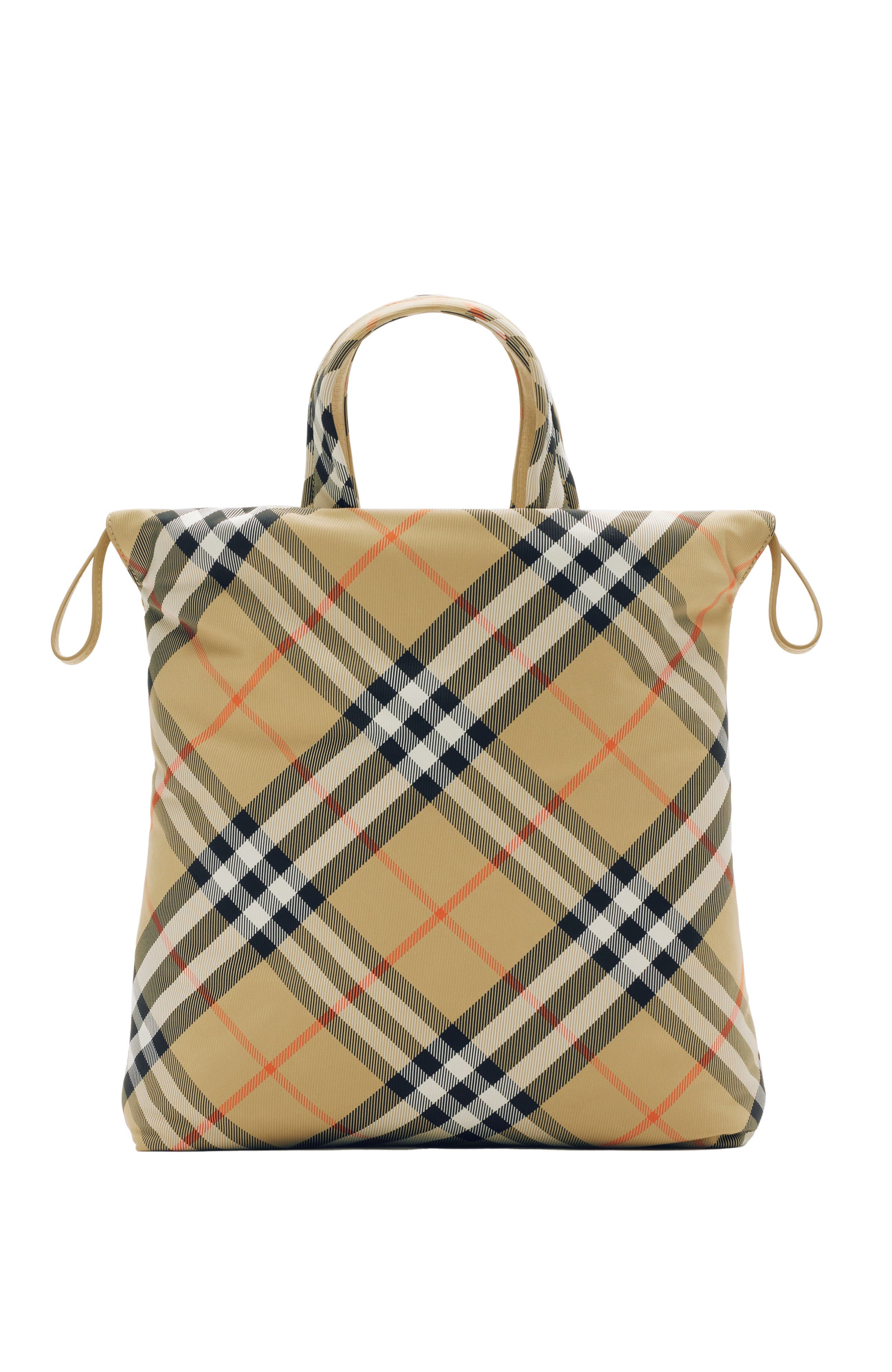 Burberry Check Tote, Main, color, 