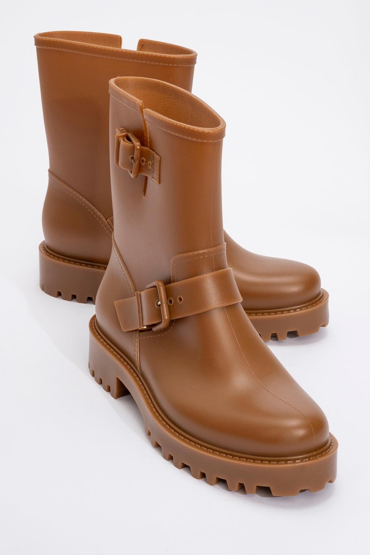 Prologue Shoes Zone Rain Boot, Main, color, Cognac Faux Leather