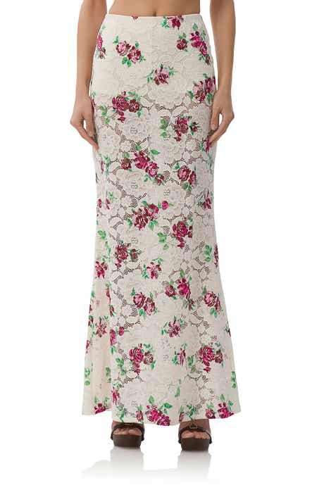 AFRM Caella Floral Lace Maxi Skirt