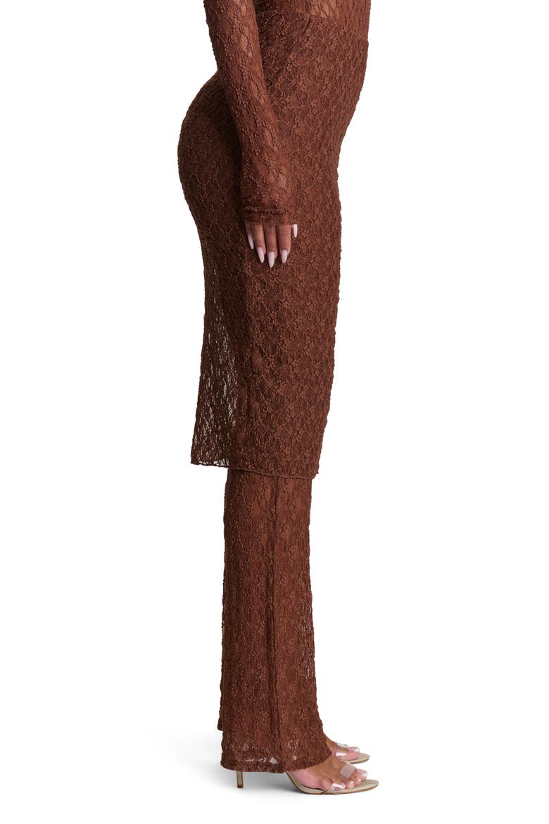 Stretch Lace Skirted Pants, Alternate, color, BROWN SUGAR