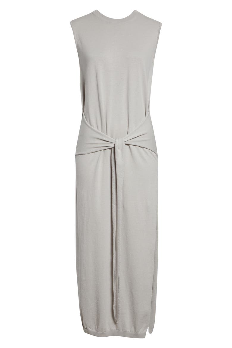 Knotted Cotton Crepe Sweater Dress, Alternate, color, MIST