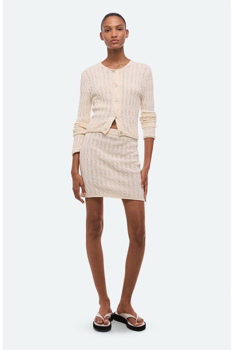 Cable Knit Miniskirt, Alternate, color, IVORY