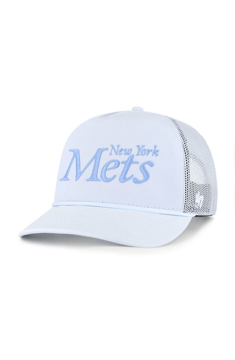 '47 Men's '47 Light Blue New York Mets Foundation Script Hitch Adjustable Trucker Hat, Main, color, Light Blue