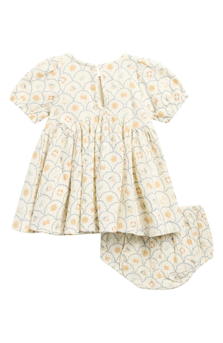 Rylee + Cru Nautical Rose Dress With Bloomers, Alternate, color, Ivory