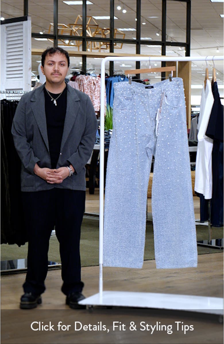 Faux Pearl Textured Baggy Jeans, sales video thumbnail