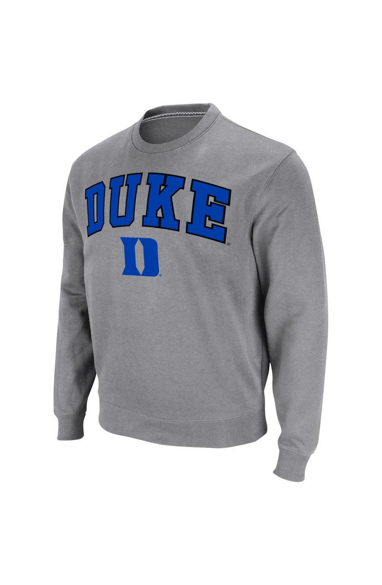 COLOSSEUM Men's Colosseum Heather Gray Duke Blue Devils Arch & Logo Pullover Sweatshirt, Alternate, color, Heather Gray
