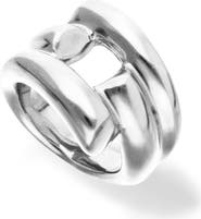 UNODE50 Sterling Silver Plated Ring with Open Tubes