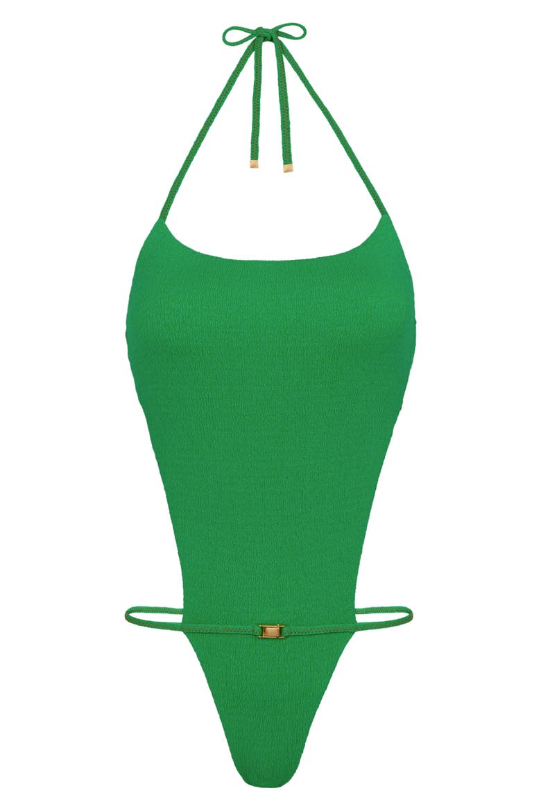 Mia Textured One-Piece Swimsuit, Alternate, color, GREEN