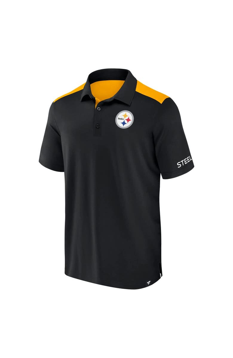 FANATICS Men's Fanatics  Black/Gold Pittsburgh Steelers Colorblock Polo, Alternate, color, 