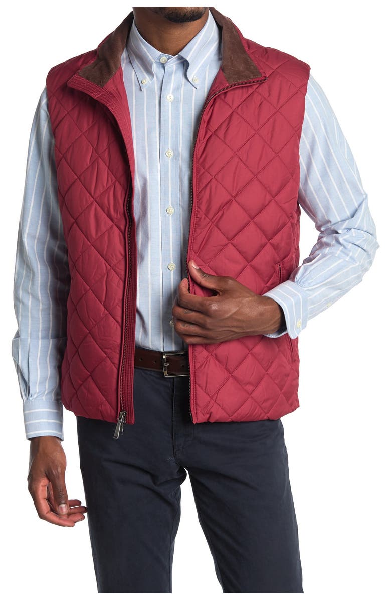 Brooks Brothers Quilted Zip Vest, Main, color, 