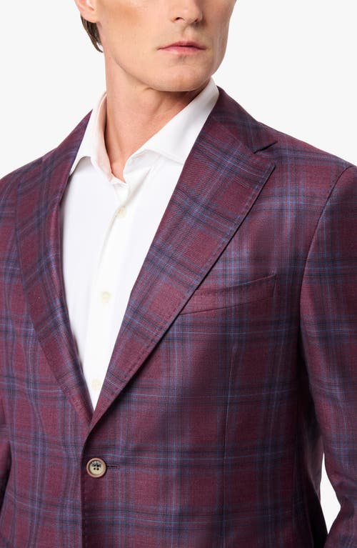 Zanella Treviso Red & Blue Plaid Wool Sport Coat In Pink