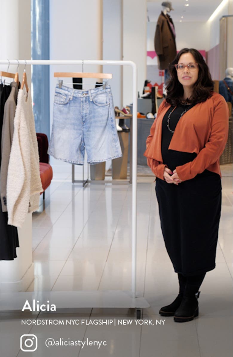 Maya Liquid High Waist Denim Shorts, sales video thumbnail