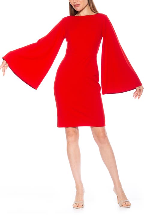 Bahari Bell Sleeve Sheath Dress