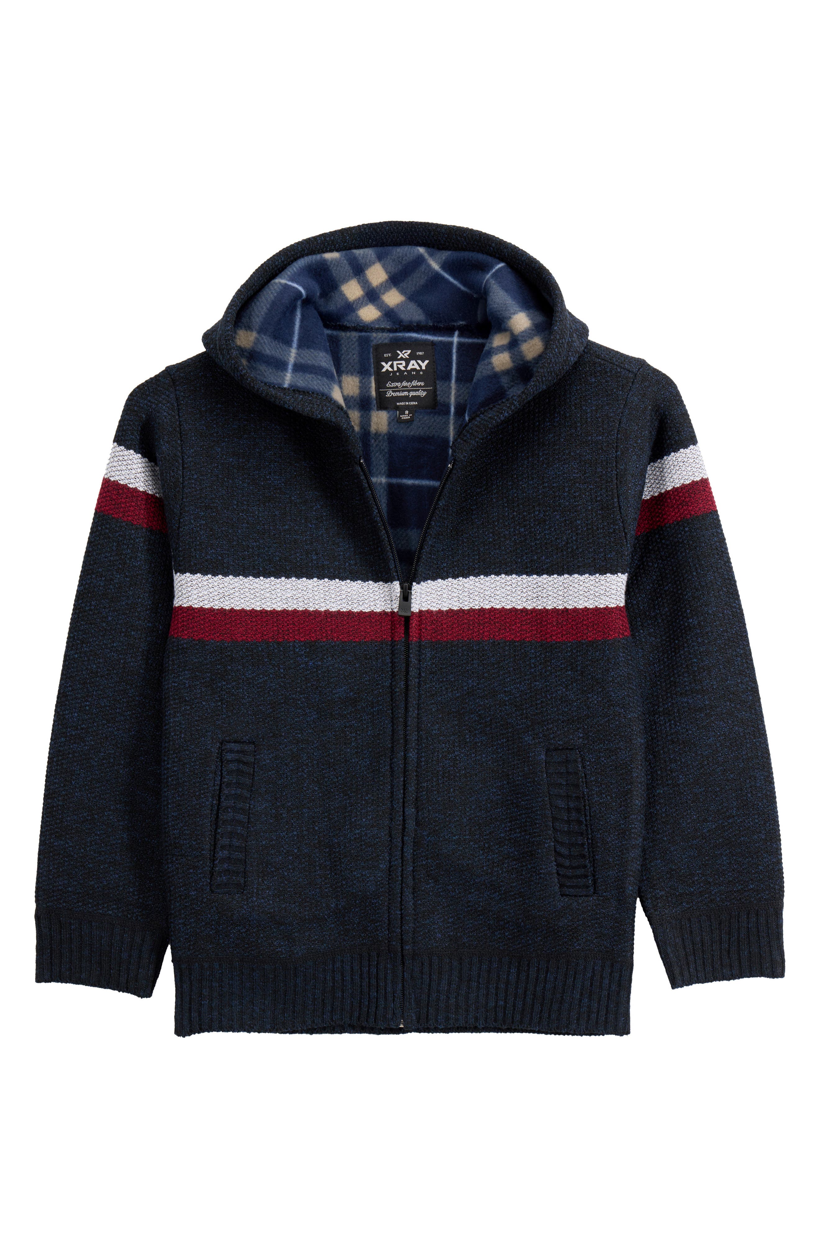 Kids' Stripe Full Zip Hoodie