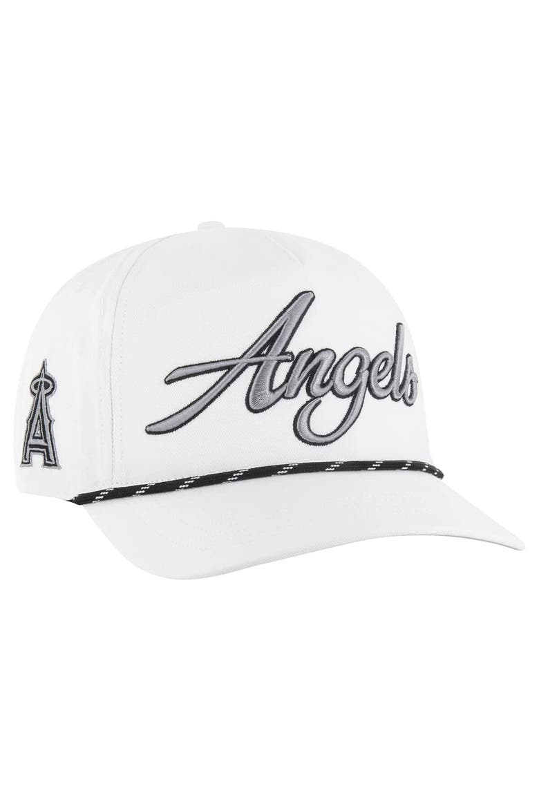 Men's '47 White Los Angeles Angels Overhand Speckle Hitch Rope Adjustable Hat, Main, color, White