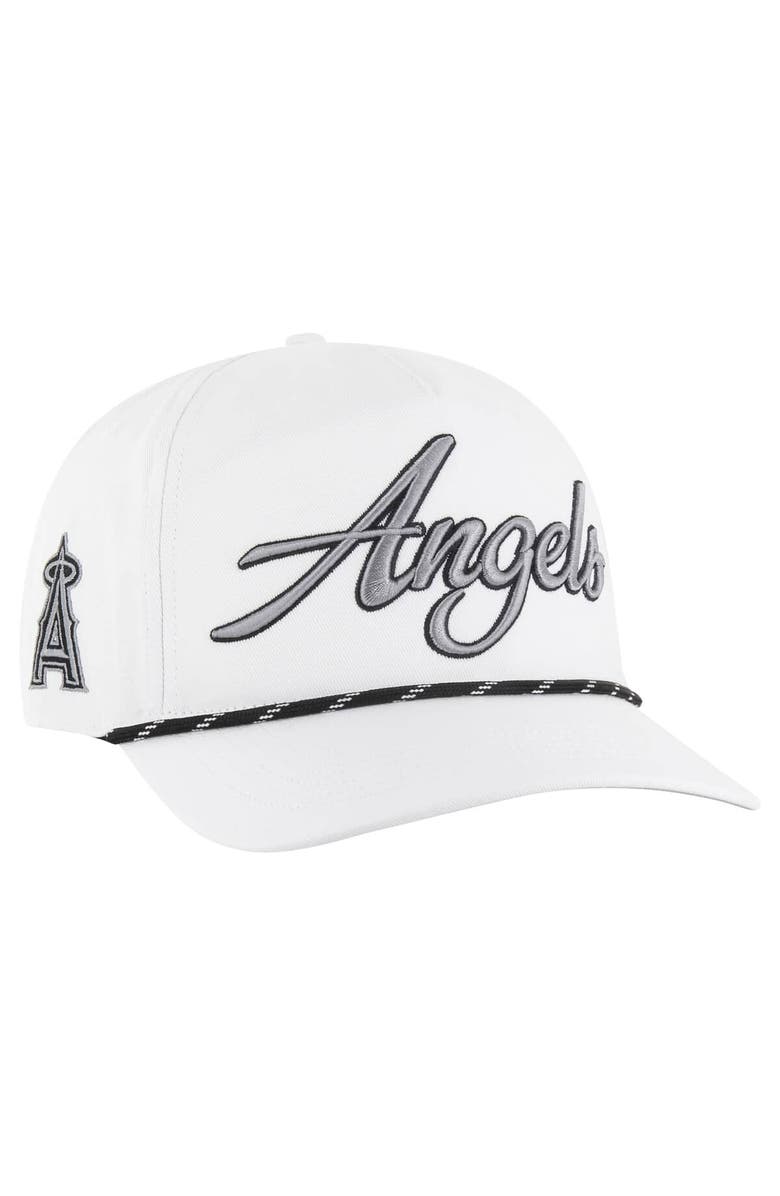 '47 Men's '47 White Los Angeles Angels Overhand Speckle Hitch Rope Adjustable Hat, Main, color, White