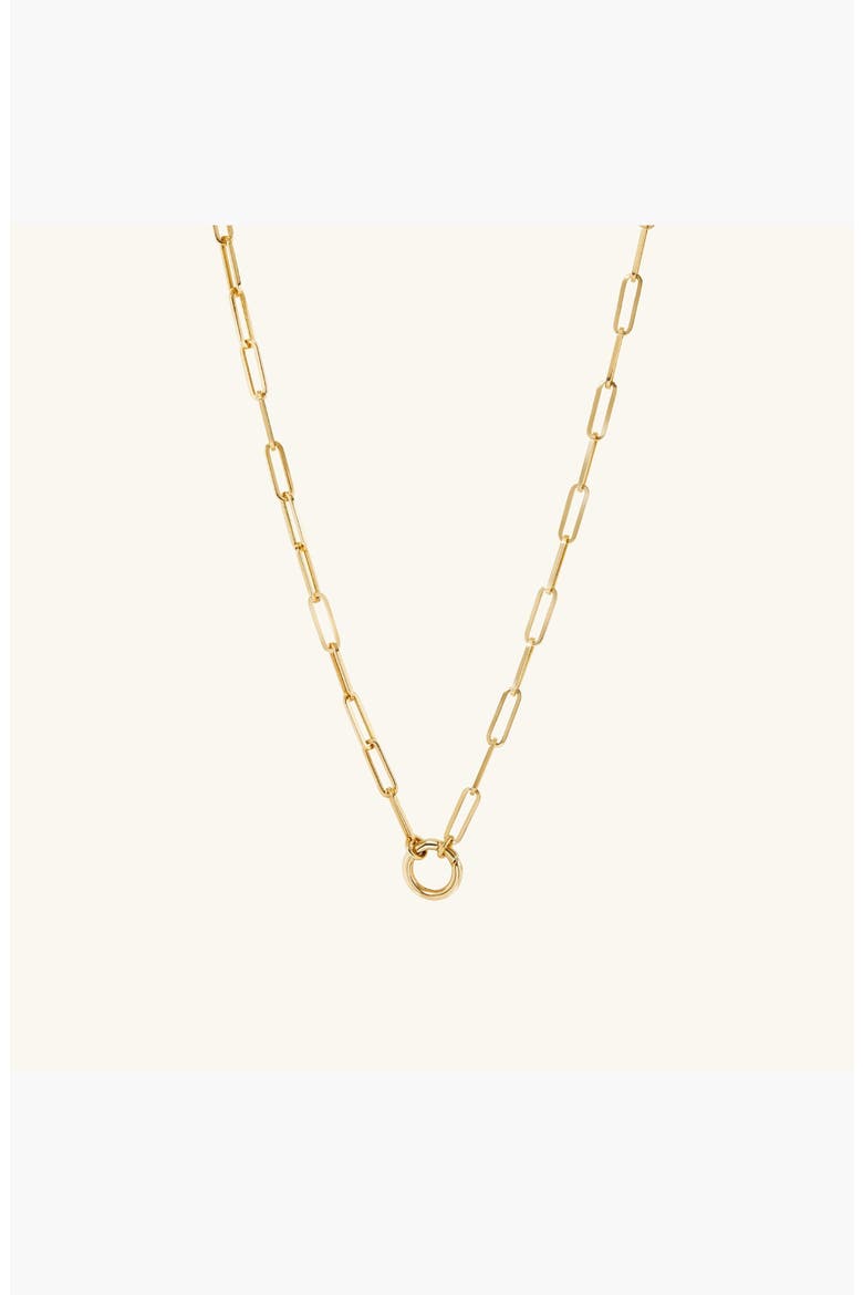 Paperclip Chain Charm Necklace, Alternate, color, Yellow Gold