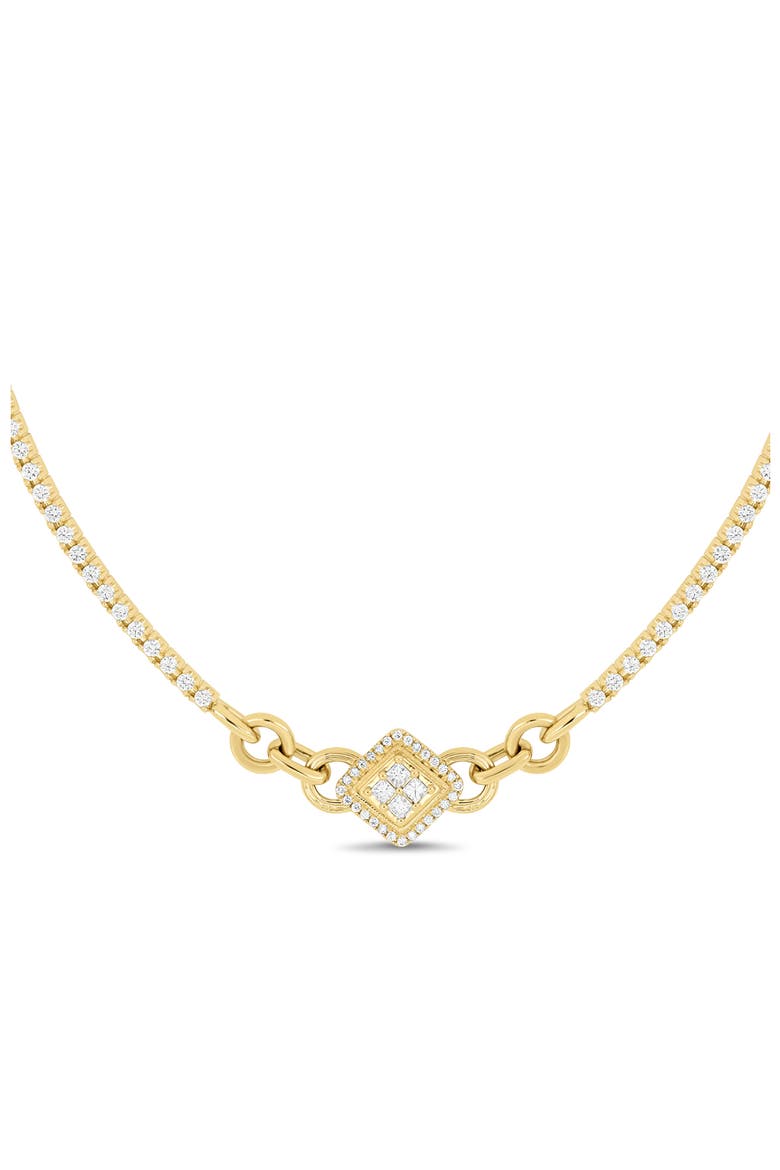 Cleo Diamond Bar Necklace (Online Trunk Show), Alternate, color, 18K YELLOW GOLD/ DIAMOND
