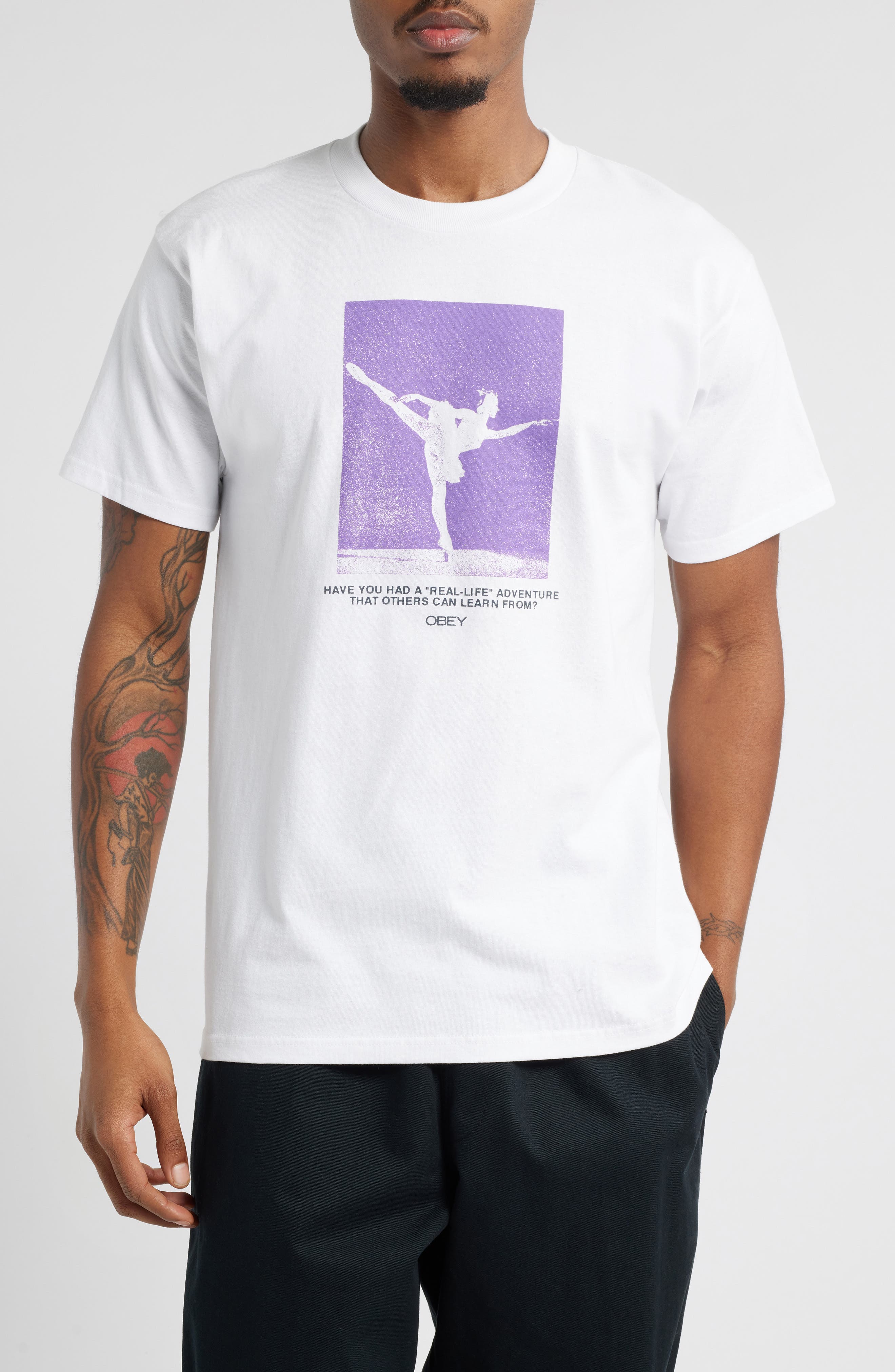 Obey Real Life Cotton Graphic T-Shirt