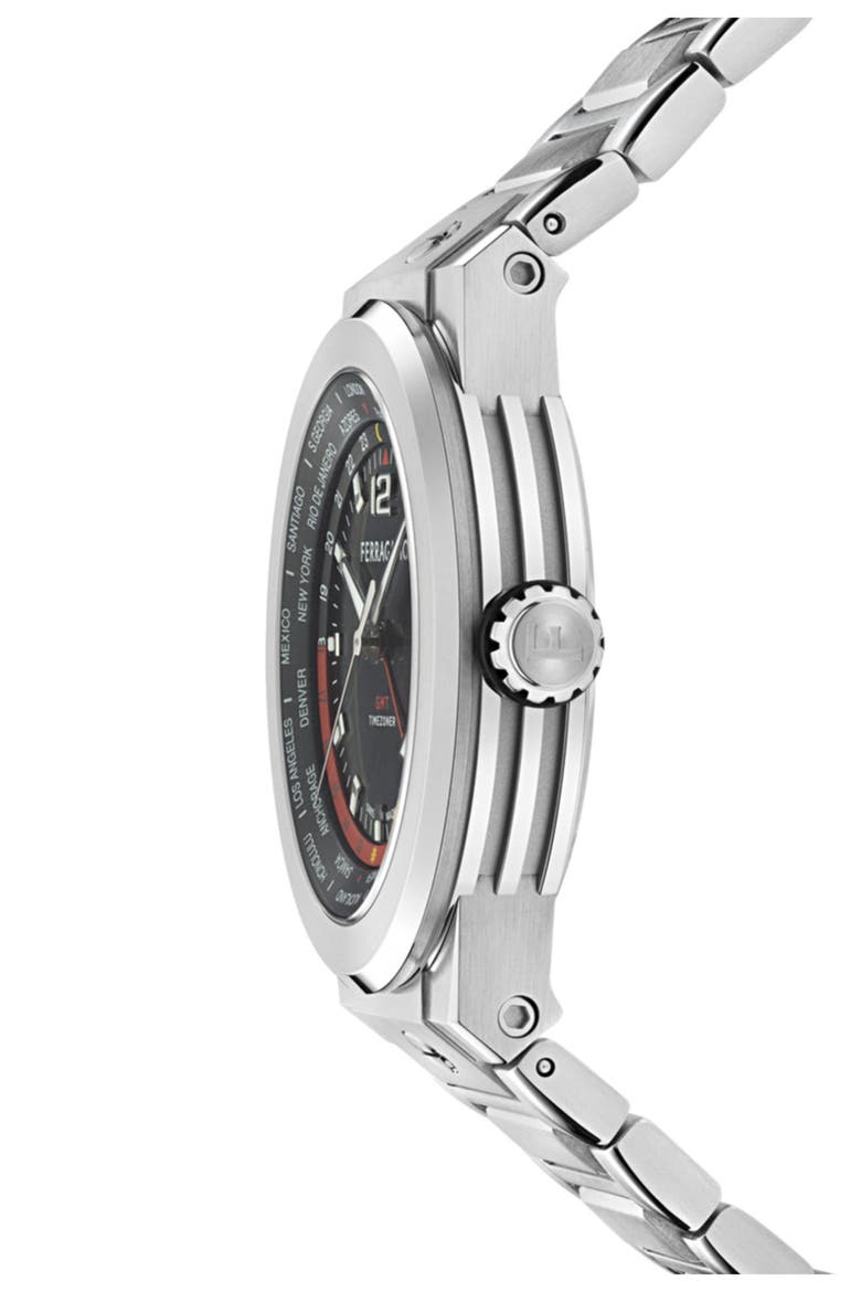 F-80 GMT Worldtime Bracelet Watch, 43mm, Alternate, color, STAINLESS STEEL