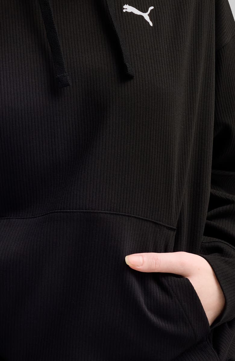 PUMA Essential Comfort Rib Hoodie, Alternate, color, Puma Black