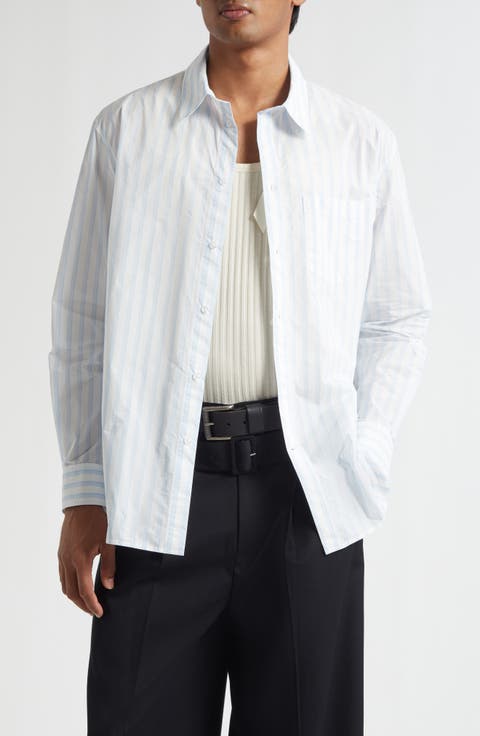 Easy Stripe Button-Up Shirt