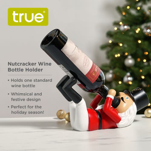 True Nutcracker Wine Bottle Holder In Red