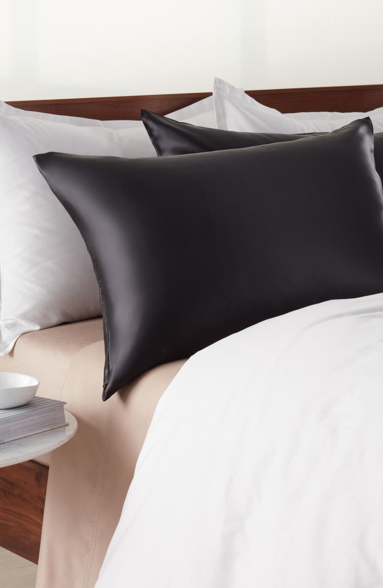 Nordstrom Set of 2 Silk Pillowcases, Alternate, color, Grey Onyx