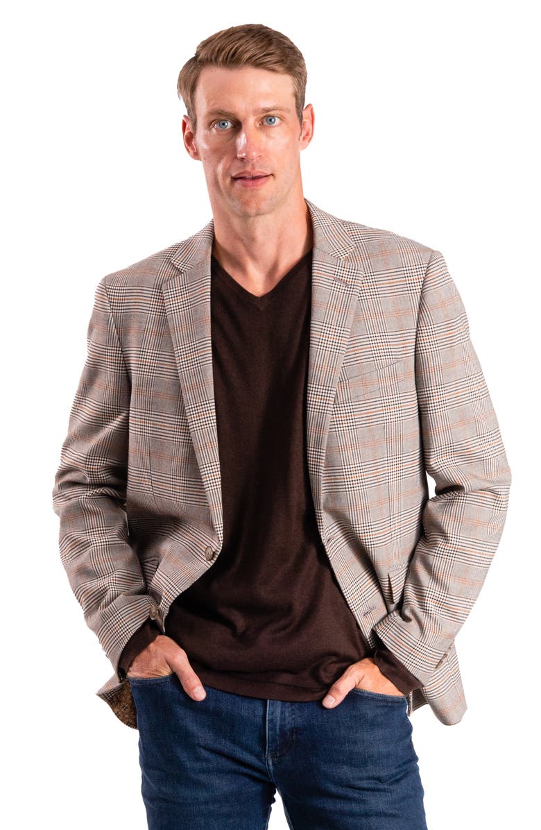 SAVILE ROW CO Plaid Sport Coat, Alternate, color, Tan