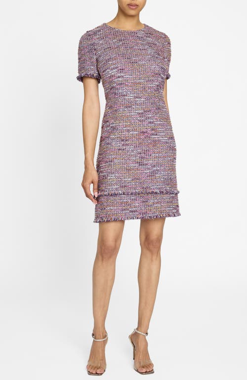 Santorelli Melania Short Sleeve Shift Dress In Gray