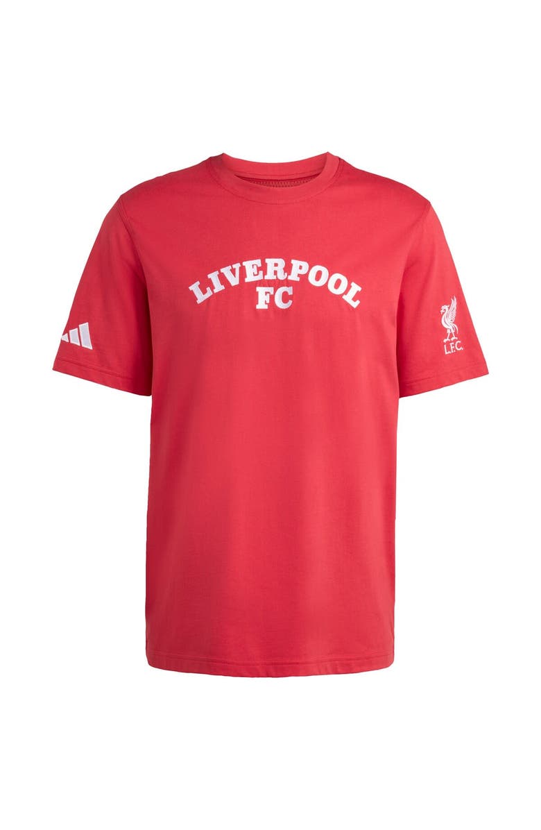 adidas Men's adidas Red Liverpool Wordmark T-Shirt, Alternate, color, Red