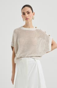 Brunello Cucinelli Cotton net sweater