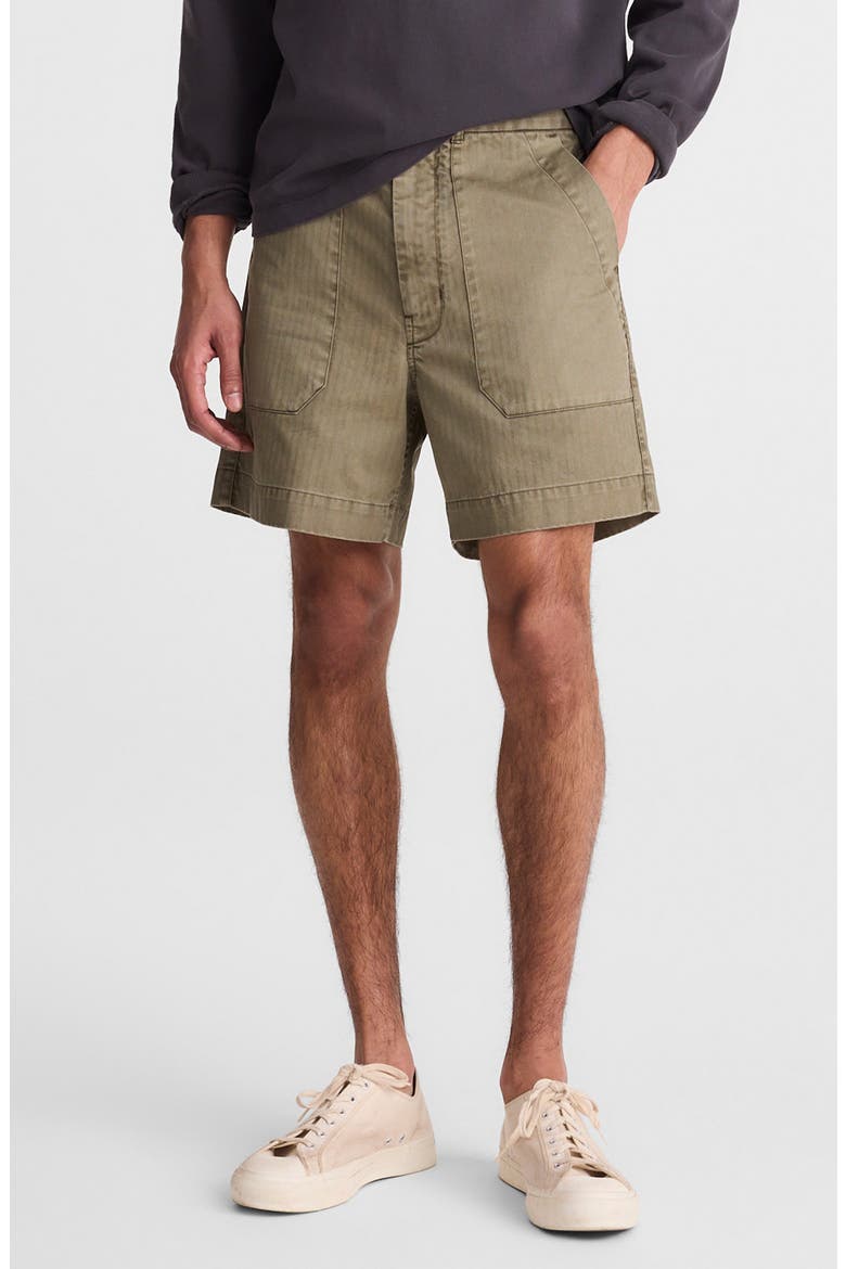Herringbone Twill Fatigue Shorts, Main, color, FATIGUE