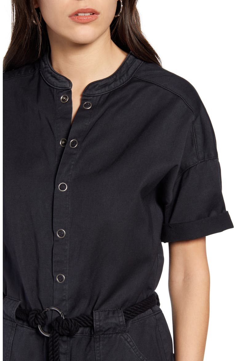 Emery Rope Tie Belt Cotton Jumpsuit, Alternate, color, SULFUR BLACK