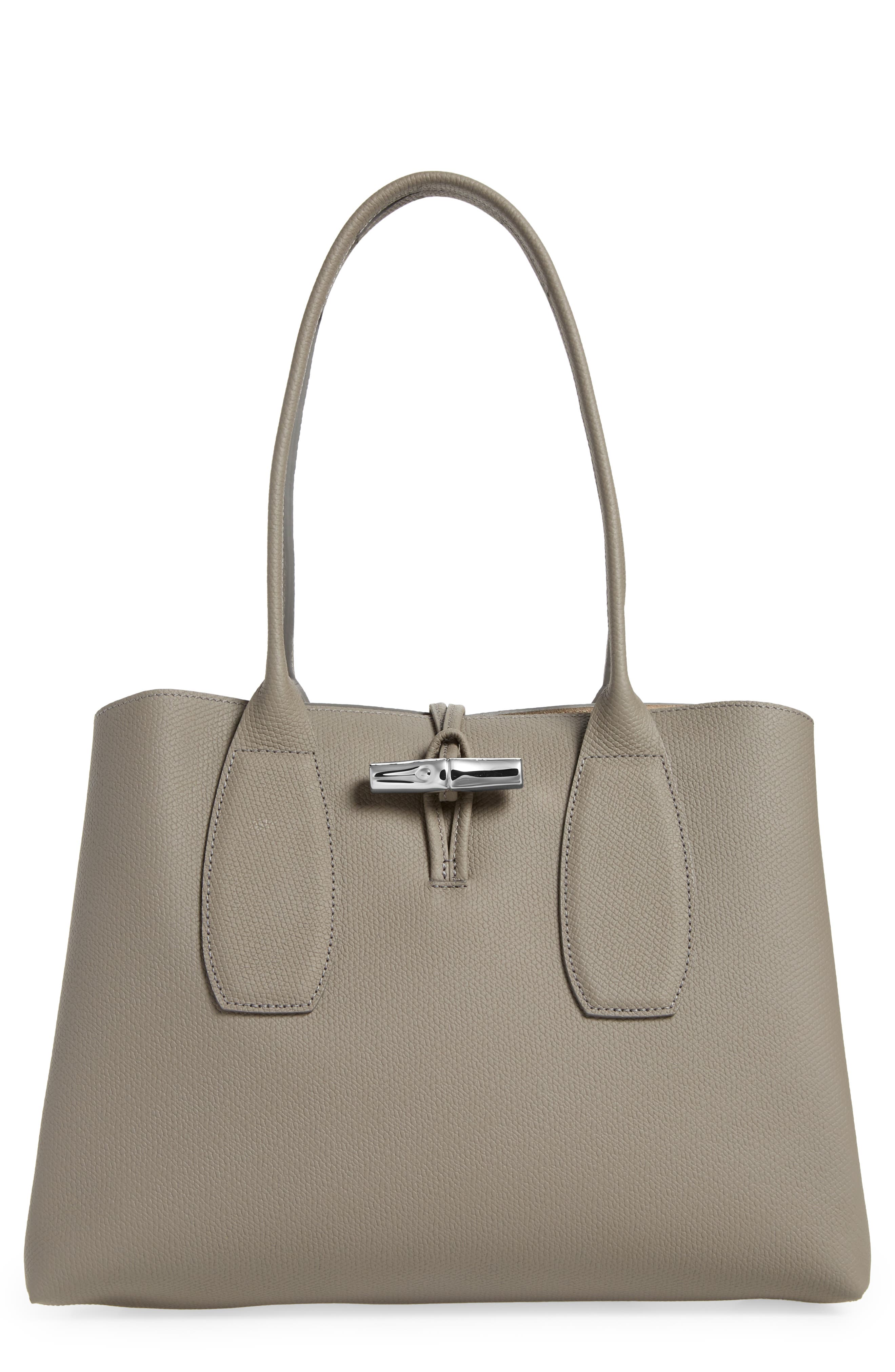Longchamp Roseau Leather Shoulder Tote, Main, color, 